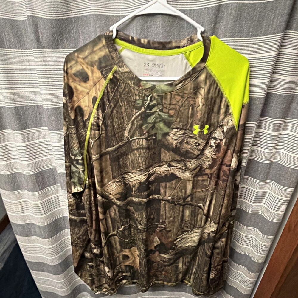 Under Armour HeatGear Hunting Shirt Men’s 2XL Realtree Camo Long Sleeve Loose